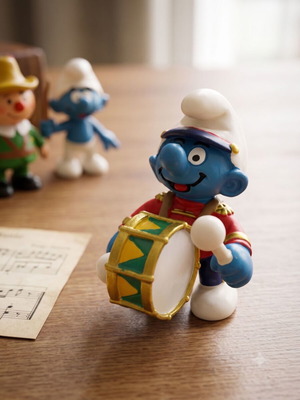 Schleich Smurf Drummer Figure 2001 like new