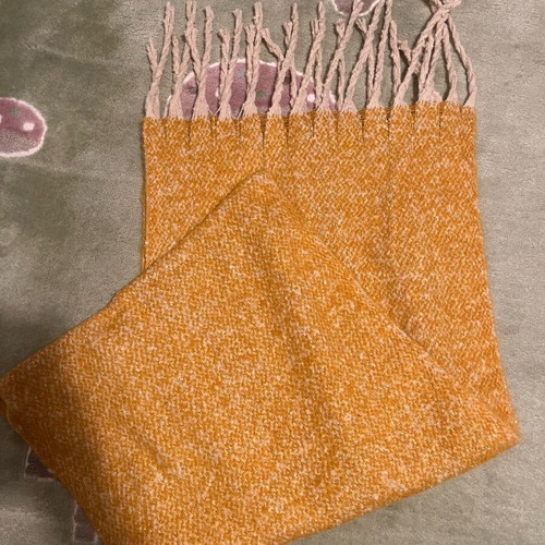 Zara mustard scarf like new with chunky knit fringes