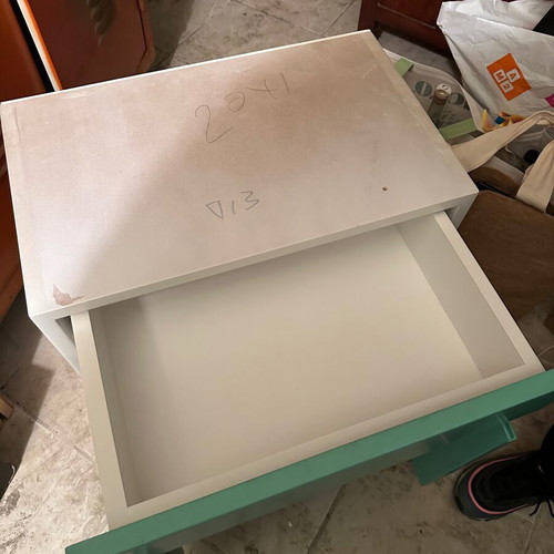 Cabinet with Drawer and Double Doors turquoise like new