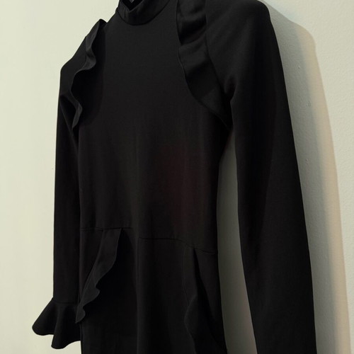 Zara one-piece shortsuit used, black with ruffles and open back