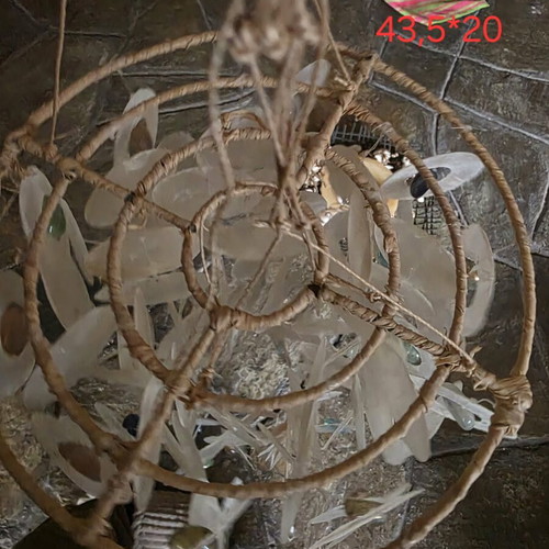 Ceiling light like new with mother of pearl and colorful glass