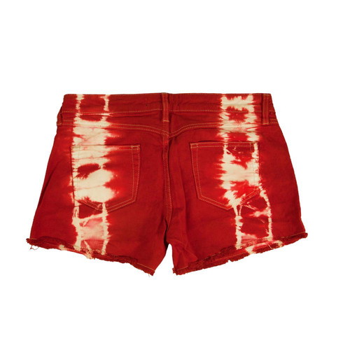 Isabel Marant cotton tie dye denim shorts used, size 42, red and white