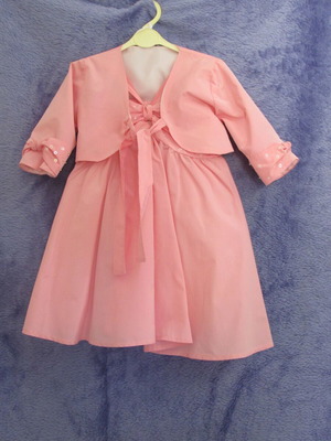 Baptism dress pink with hat and jacket for girl up to 2 years new