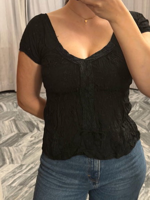 BSB black blouse with embossed texture size S used