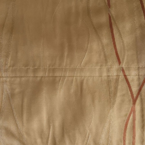 Curtain and Roman blind used, gold with ecru details