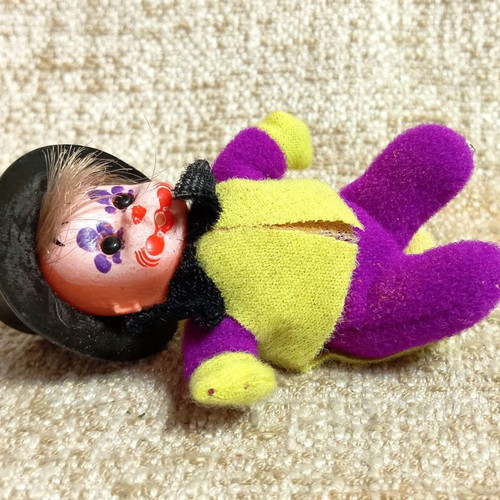 El Greco Mini Clown Bean Doll 80s Vintage New