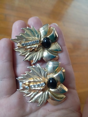 Vintage clip-on statement earrings, 1980s style, Italy