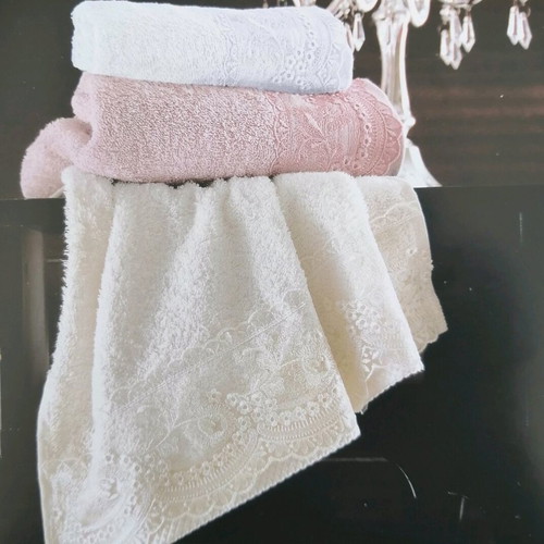 Towel set 3 pieces lace rhythm new, 100% cotton