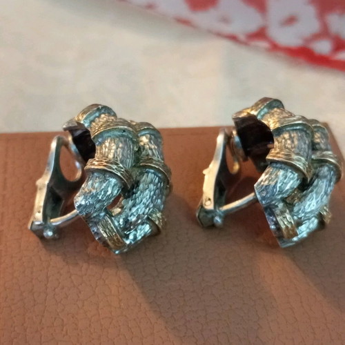 Zolotas silver-gold set 950 24k used, hammered