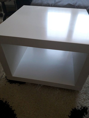 IKEA square white living room table with wheels like new