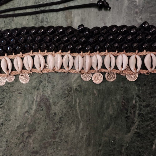 Handmade Oriental Tribal Belt with Natural Cowrie Shells like new