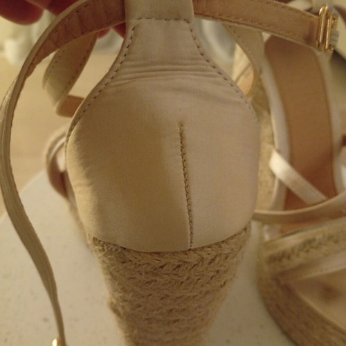 Espadrille wedges size 38 like new, beige summer platforms