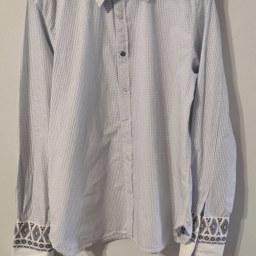 Scotch & Soda shirt for cufflinks like new, blue and white checkered