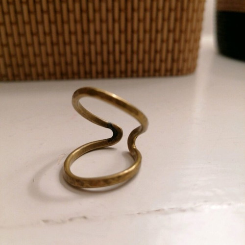 Gold-colored ring used, handmade size 17-18