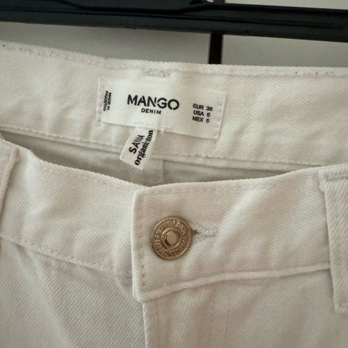 Mango white denim pants like new, size M