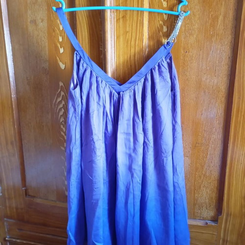 BSB purple silk mini dress with metallic detail