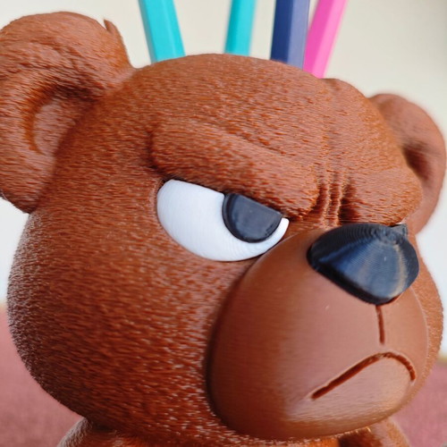 Pencil holder angry bear new