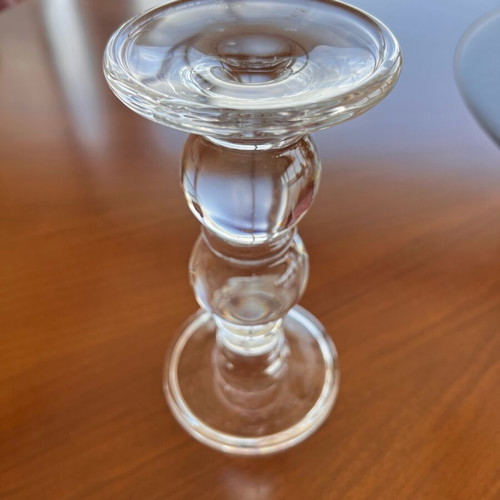 Glass candlestick like new for table decor