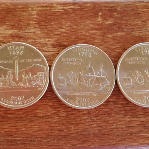 Quarter dollar coins pack of 5 in good condition