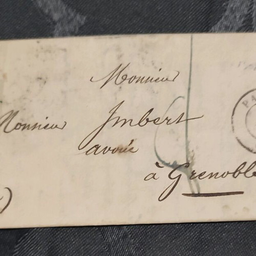 French letter 1844 used with two stamps