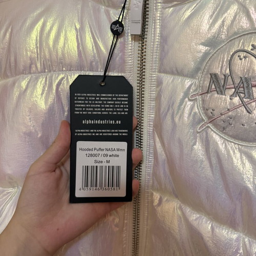 Alpha Industries Holographic Hooded Puffer Jacket new, size M