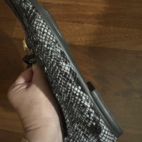 Tsouderos loafers snake print new, size 39, black and grey