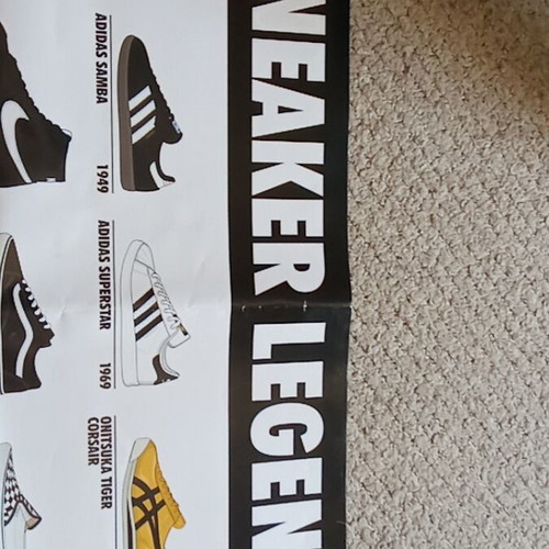 Sneaker Legends poster like new with historic shoe production dates