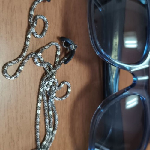 Polar Gold Sunglasses new, gray and blue transparent frame