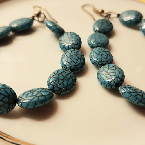 Handmade turquoise dangle earrings new