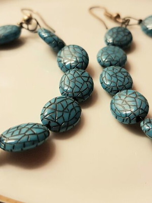 Handmade turquoise dangle earrings new