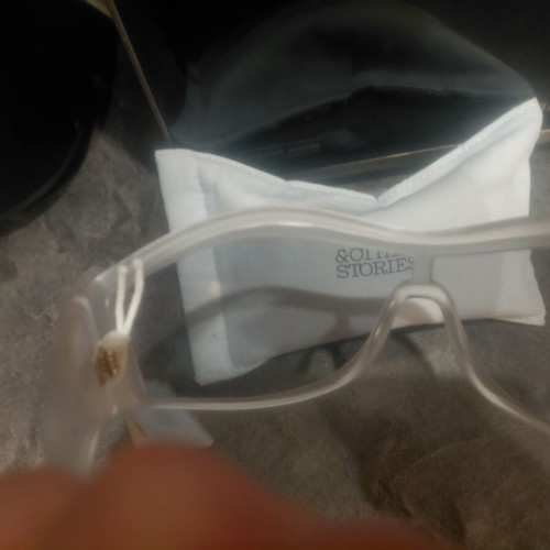 & Other Stories Bold Oval Frame Sunglasses new, sport chic, transparent grey