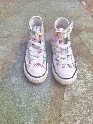 Converse All Star kids shoes like new, dinosaur design, size 28