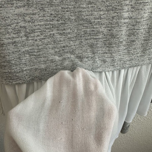Regalinas top grey with white ruffles like new
