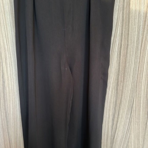 Stradivarius pants used, black, wide fit with elastic waist and belt, size M