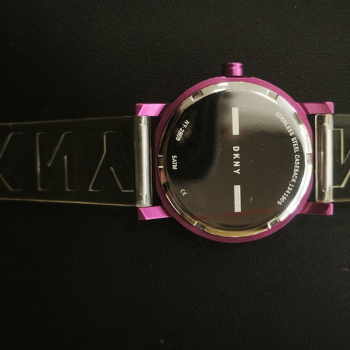 DKNY Pink Transparent Strap Watch NY-2809, full set