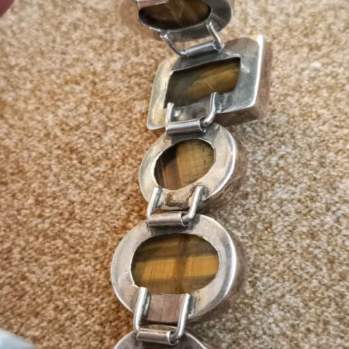 Silver bracelet 925 with tiger's eye like new
