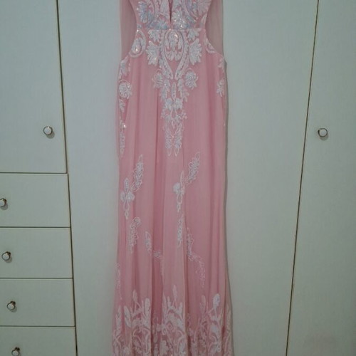 chinese dress ladies SheIn Simplee Contrast Lace Mesh Overlay Dress, M1478493, Dusty Pink, S:  Buy Online at Best Price in Egypt main image 0