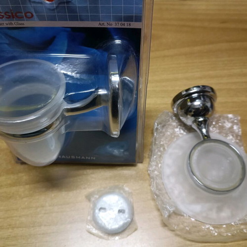 Bathroom accessories new with glass holders for toothbrushes and soap