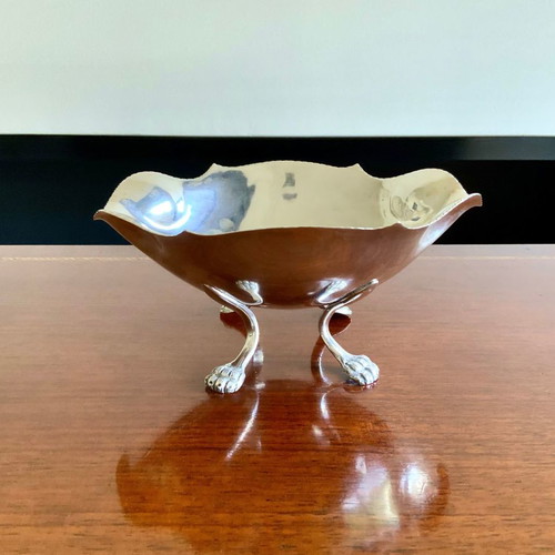 SILVER BOWL JAR with lion's feet 226gr