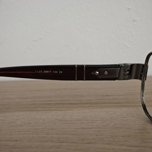 Persol 2338-S eyeglass frame used, brown and silver