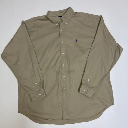 Ralph Lauren Oxford Long Shirt XXL, brown with dark blue pony