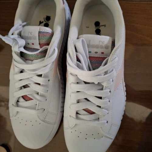 Diadora women's sneakers white with pink details new