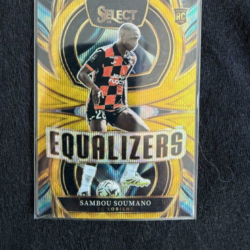 2025-26 Panini Select Ligue 1 Sambou Soumano RC /10 Gold Equalizers FC Lorient card new