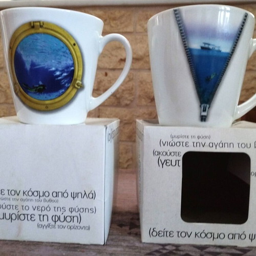 Illusion porcelain mugs set of 2, like new