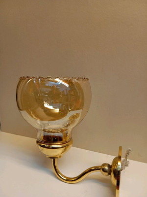 Vintage blown amber glass lamp shade like new