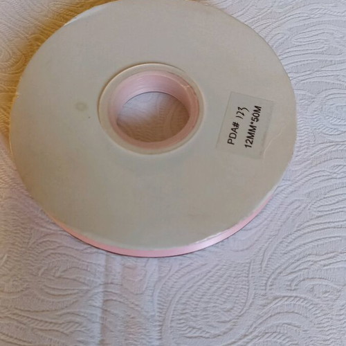 Pink satin ribbon new 12 mm, 50 meters