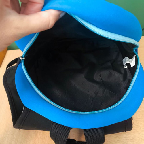 Kindergarten backpack with shark design, soft fabric
