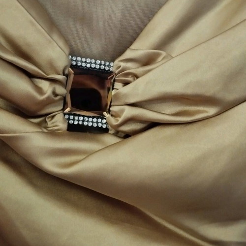 Satin dress gold strapless size M like new