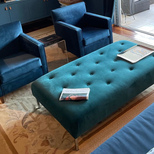 Velvet Coffee Table like new, blue-turquoise
