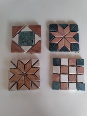 Ντεκόρ μαρμαράκια καινούργια 10x10 εκ, σετ 4 τεμαχίων